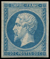 ** FRANCE - Poste - 14B, Type II, Signé Roumet: 20c. Bleu - 1853-1860 Napoleon III
