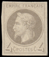 * FRANCE - Poste - 27Be, Type II, Non Dentelé, Impression Fine Rothschild: 4c. Gris - 1863-1870 Napoléon III Lauré