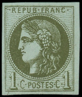 ** FRANCE - Poste - 39B, Report 2, Belles Marges, Signé Calves: 1c Olive - 1870 Emissione Di Bordeaux