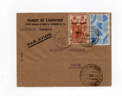 !!! COTE DES SOMALIS, LETTRE DE DJIBOUTI DU 1/5/1944 AVEC CENSURE FFL/CP ET CROIX DE LORRAINE - Covers & Documents