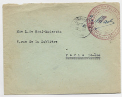 FRANCE LETTRE FM HAUTEVILLE LOMPNES AIN 194? + CROIX ROUGE POLONAISE POLAND - Cruz Roja