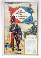 Jolie Chromo Fin XIXe Siècle Drapeau Louis-Philippe 1er Régiment De Hussards, Imp. J. Charles, Paris - Drapeaux