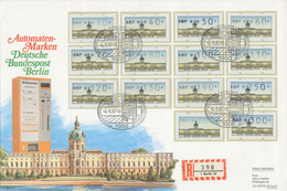BERLIN 1987 ERSTTAG AUTOMATEN-POSTWERTZEICHEN AUTOMATEN-TASTENSATZ 1: 10, 40, 50, 60, 70, 80, 100, 110, 120, 130, 190, - Storia Postale