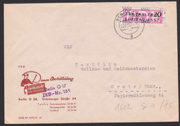 Briefgesichter Berlin Damen-Oberbekleidung Fortschritt, ZKD Kreisaufdruck 15(1602) 22.11.57, ZKD-Nr. 159 - Service