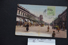 POSTKARTE POSTCARD POSTAL SUD AMERICA URUGUAY MONTEVIDEO CALLE 18 DE JULIO VG 1918 CENSURA MILITARE - Uruguay