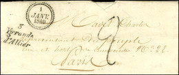 Cursive 3 / Ygrande / D'Allier, Taxe Tampon 2, Dateur B 1 JANV. 49 Sur Lettre Avec Texte Daté Du 31 Décembre 1848 Pour P - 1849-1850 Ceres