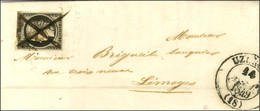 Plume / N° 3 Belles Marges Càd T 13 UZERCHE (18) 14 JANV. 49 Sur Lettre Avec Texte Daté Du 13 Janvier 1849 Pour Limoges. - 1849-1850 Ceres