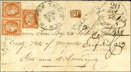 PC 1880 (Marigny, Manche) / N° 5 Paire (1 Ex Def) + 1 Ex (def) Sur Lettre Avec Texte Daté De Marigny Le 23 Juin 1854 Pou - 1849-1850 Ceres