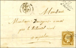PC 3022 / N° 9 (pli) Càd T 15 ESPALION (11), Cursive 11 / St Chely / D'Aubrac Sur Lettre Avec Texte Adressée Localement. - 1852 Louis-Napoleon