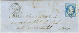 PC 2172 / N° 14 Càd T 15 MORTEAU (24), Griffe Rouge Encadrée DEP. LIMIT. Sur Lettre Pour Le Canton De Neuchatel. 1858. - - 1853-1860 Napoleon III