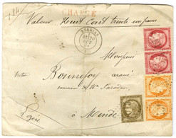 GC 4515 / N° 38 Paire + 56 + 57 Paire Càd T 17 BERRIAS (6) Sur Lettre Chargée Pour Mende. 1874. - TB / SUP. - R. - 1871-1875 Ceres