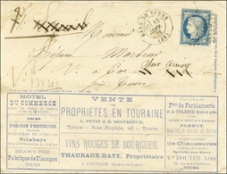 GC 3997 / N° 63 Càd T 17 GARE DE TOURS (36) Sur Enveloppe Publicitaire Brevetée S.G.D.G. Cité Trévise à Paris, Complète  - 1871-1875 Ceres