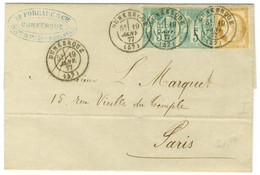 Càd T 17 DUNKERQUE (57) / N° 55 + 64 Paire Sur Lettre Pour Paris. 1877. - SUP. - 1876-1878 Sage (Tipo I)