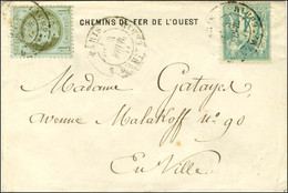 Càd PARIS / R. D'AMSTERDAM / N° 50 + 63 Sur Enveloppe Ouverte Pour Paris. 1877. - TB / SUP. - 1876-1878 Sage (Tipo I)