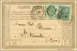 Càd T 17 BEAUREPAIRE-D'ISERE (37) / N° 53 + 76 Sur Carte Précurseur Pour St Marcelin. 1877. - TB / SUP. - 1876-1878 Sage (Type I)