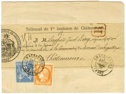 Càd T 18 CHATEAUROUX / INDRE / N° 38 + 79 Sur Lettre Recommandée Locale Adressée Sous Bande. 1878. - SUP. - 1876-1878 Sage (Type I)