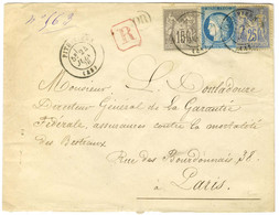 Càd T 17 PITHIVIERS (43) / N° 60 + 77 + 78 Sur Lettre Recommandée Pour Paris. 1876. - TB / SUP. - 1876-1878 Sage (Type I)