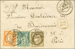Càd T 17 HALLUIN (57) / N° 38 + 56 + 64 Sur Lettre Recommandée Pour Paris. 1876. - SUP. - R. - 1876-1878 Sage (Type I)