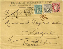 Càd MARSEILLE / CHARGEMENTS / N° 57 + 64 + 66 Sur Lettre Recommandée Pour Lauzerte. 1876. - SUP. - R. - 1876-1878 Sage (Tipo I)