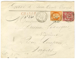 Càd T 18 CHALONNES / MAINE ET LOIRE / N° 38 + 71 Sur Lettre Chargée Pour Angers. 1877. - SUP. - R. - 1876-1878 Sage (Tipo I)