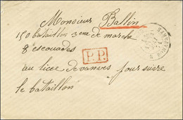 Càd Taxe 15c PARIS / R. BONAPARTE 13 MAI 71 + P.P. Rouge Sur Lettre Pour Un Militaire à Paris. Au Verso, Càd D'arrivée 1 - War 1870