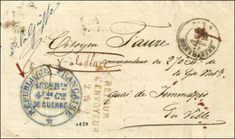 Càd Taxe 15c PARIS / MONTMARTRE 21 AVRIL 71 Sur Lettre En Franchise Militaire Adressée Localement, Taxe 15 Annulée Plume - War 1870