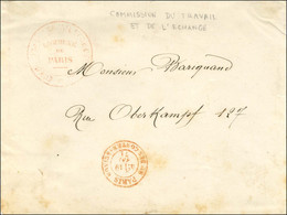 Càd Rouge COMMISSION DU TRAVAIL ET DE L'ECHANGE / COMMUNE / DE / PARIS Sur Lettre Adressée Localement En Franchise. Au R - War 1870