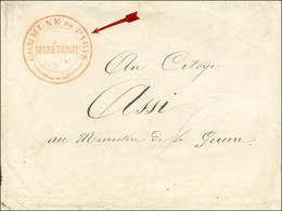Grand Cachet Rouge COMMUNE DE PARIS / SECRETARIAT (Legendre N° 6906) Sur Lettre Adressée En Franchise Au Ministère De La - War 1870
