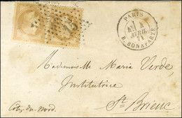 Etoile 15 / N° 28 Paire Càd PARIS / R. BONAPARTE 4 AVRIL 71 Sur Lettre Pour St Brieuc Restée En Souffrance Dans Paris Ju - War 1870