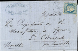 Etoile / N° 37 Càd PARIS 60 1 AVRIL 71 Sur Lettre Pour St Clément (Meurthe). Au Verso, Càd D'arrivée 7 AVRIL 71. - TB /  - War 1870
