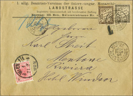 Càd WIEN / Autriche 5 Kreuzer (émission De 1890) Sur Lettre Insuffisamment Affranchie Pour Menton à 5k Au Lieu De 10k, T - Postal Rates