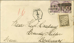 Càd GLASGOW / GB 1 Penny (2) (émission De 1881) Sur Lettre Insuffisamment Affranchie Pour Bordeaux à 2 Pences Au Lieu De - Postal Rates