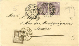 Càd BIRMINGHAM / GB 1 Penny (2) (émission De 1881) Sur Lettre Insuffisamment Affranchie Pour Asnières à 2 Pences Au Lieu - Postal Rates