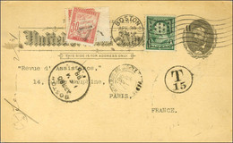 Carte Postale Timbrée à 1 Cent En Provenance De Boston Complétée D'un Timbre à 1 Cent De L'Emission De 1898. La Carte Es - Maritime Post