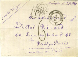 Càd RIO DE JANEIRO Sur Lettre Non Affranchie Pour Passy. Au Recto, Càd RIO-JANEIRO / PAQ. FR J N° 1, Taxe Tampon 6. 1880 - Maritime Post