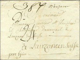 '' D'auzance '' (L N° 1) Sur Lettre Avec Texte Pour Lausanne, Suisse. 1788. - TB / SUP. - 1701-1800: Precursors XVIII