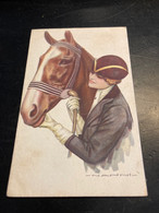 Nanni Illustrateur Cheval Et Femme Au Chapeau 2 1919 - Nanni