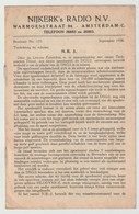 Brochure-leaflet NIJKERK's Radio N.V. Amsterdam (NL) - Literatur & Schaltpläne