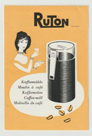 Brochure-leaflet RUTON IH 5020 Koffiemolen - Moulin à Café  (NL) - Littérature & Schémas