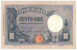 100 LIRE BARBETTI GRANDE B AZZURRO TESTINA DECRETO 04/05/1926 BB/BB+ - Andere