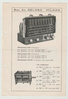 Brochure-leaflet GELOSO Milano Italia (I) Importeur Red Star Radio De Haag (NL) - Libros Y Esbozos