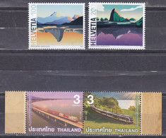 Switzerland/Thailand 2021 Joint Issue — The 90th Anniversary Of Diplomatic Relations Stamps 2 Sets Of 4v MNH - Ongebruikt