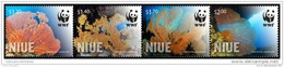 (WWF-504) W.W.F. Niue Giant Sea Fan MNH Perf Strip Stamps 2012 - Neufs