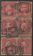 USA 1926/28 Presidents Rotary Stamps Perf.11x10.5 - SC.#634 CPL Reconstructed Pane Of 6 From Booklet - USED - ...-1940
