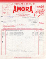 Facture - DIJON / Usine RENNES - MOUTARDE AMORA ...1953 - Lot 2 Docs - Alimentaire