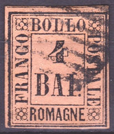 ROMAGNE 1959: 4 BAI (Marrone Rossastro) Michel-No. 5 Con Annullata Grillo (Michel 160.00 Euro) - Romagna