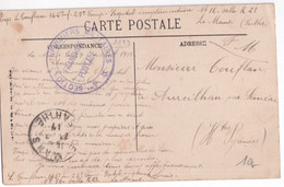 1917 - HOPITAL COMPLEMENTAIRE N°16 à LE MANS (SARTHE) - CARTE FM => AUREILHAN (HAUTES PYRENEES) - Guerre De 1914-18