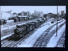 Photo  Tamponnée De Marc DAHLSTRÖM : Train Vapeur Et Rame En Gare De TROYES  En 1964 - Treinen