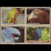 UN-VIENNA 2011 - Scott# 504a Endang.Birds Set Of 4 MNH - Neufs