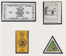 Verenigde Staten 4 Lokale Postzegels (oa Rattle Snake,Mc Auliffe Ranch,...) - Sellos Locales